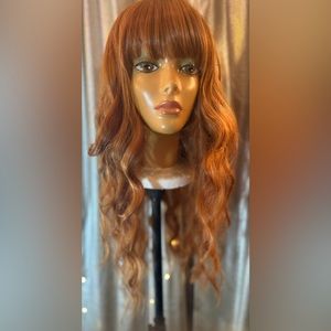 Red curly thick wig